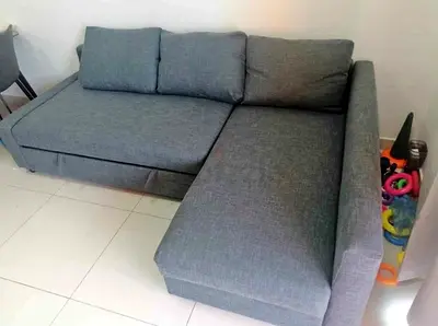 IKEA L Shape Sofa cum bed with big storage in L , you can fix the L left and right
