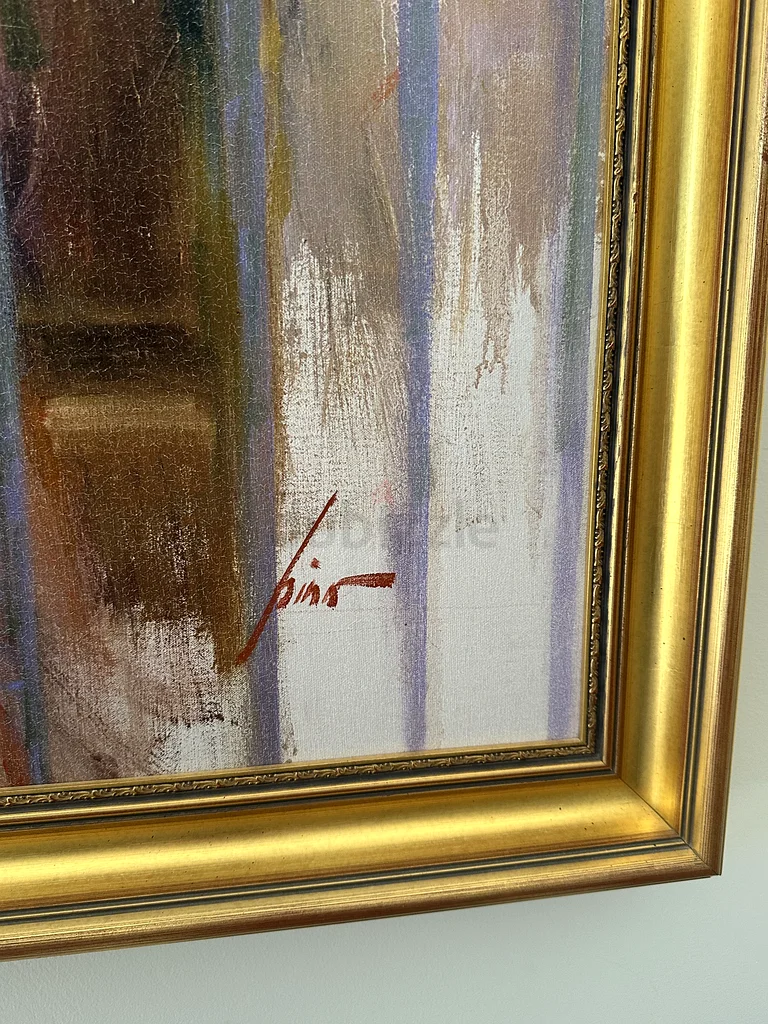 ITALIAN ARTIST PINO AT THE BALCONY PAINTING63266085787011112