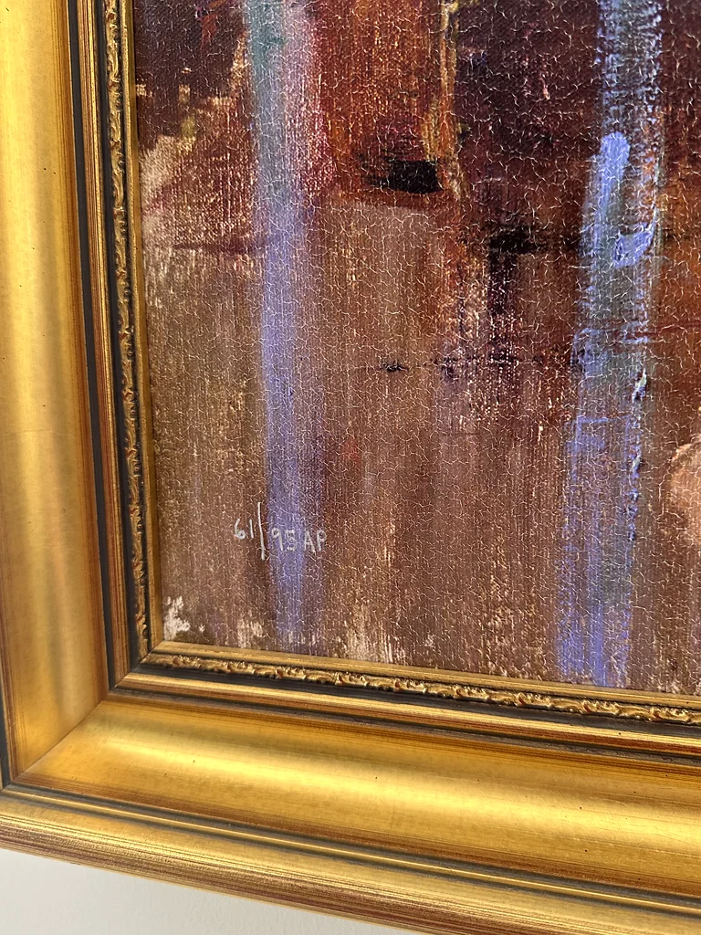 ITALIAN ARTIST PINO AT THE BALCONY PAINTING63266085787011113