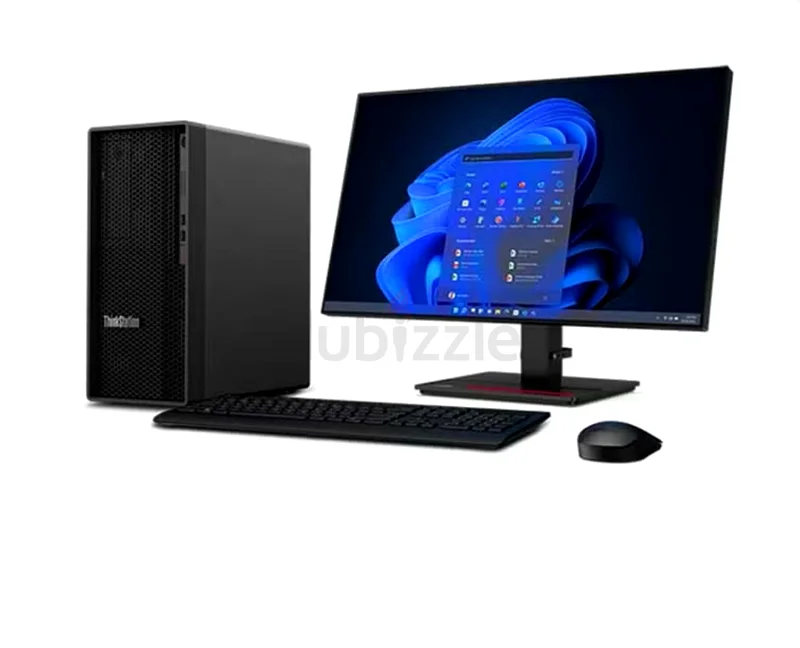 محطة عمل Lenovo ThinkStation P360 برجية مع شاشة جديدة من لينوفو بحجم 24 بوصة63254494429571111