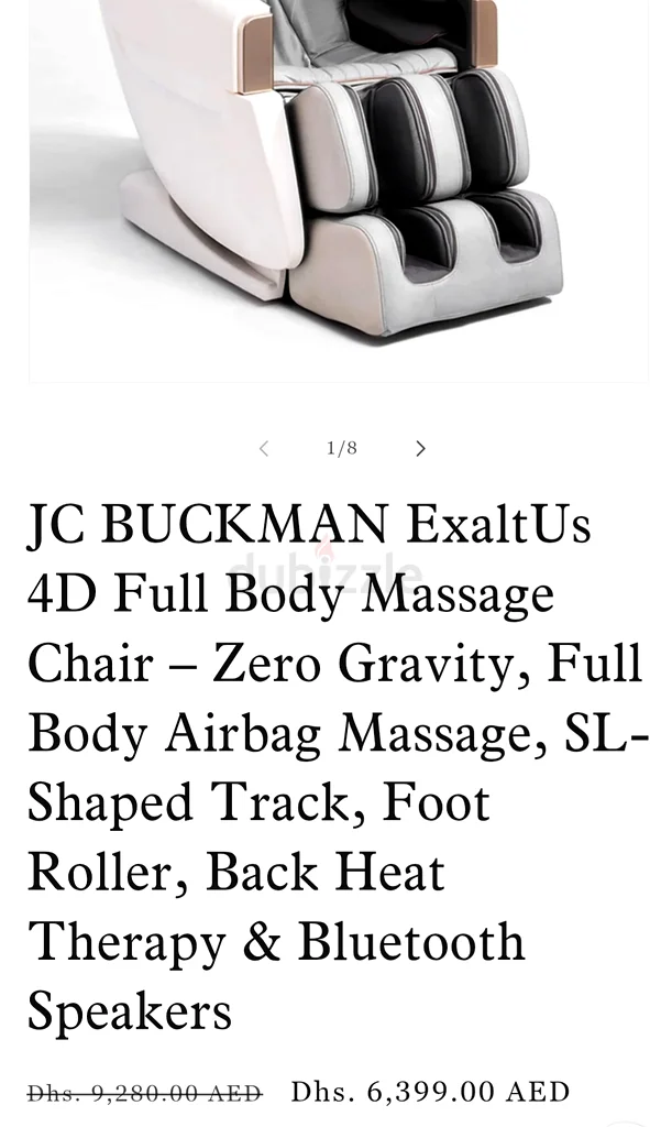 كرسي تدليك ساخن بجهاز JC Buckman Exaltus (ضمن الضمان) بنظام الجاذبية الصفرية63263517581187114