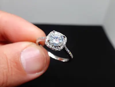 diamond moissanite silver rings for women