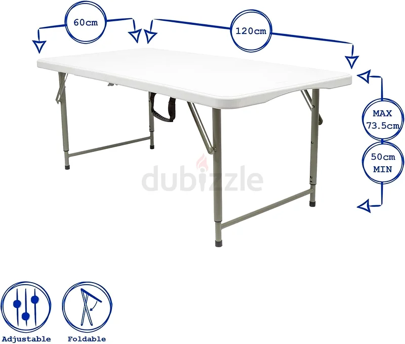 Folding Lightweight Trestle Outdoor Camping Table,Heavy Duty Plastic Folding BBQ Party,(120×60×75cm)63246747868035111