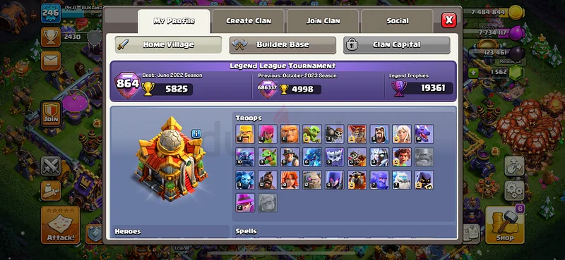 Clash of clans account63174802462210111