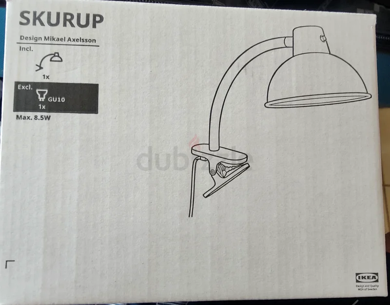 محل تسوق رقمي من ايكيا SKURUP ضوء مقطع مثبت بمشبك، أسود.63219345992322112