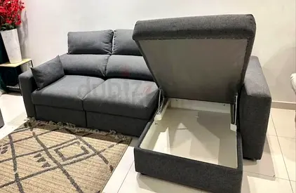 As good as new ikea esklstuna lshape sofa bed Under storage