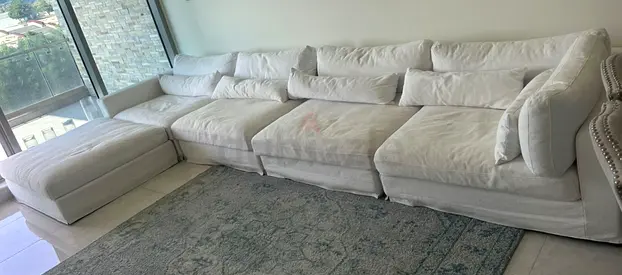 Super comfortable Marina Home feather filled modular sofa white