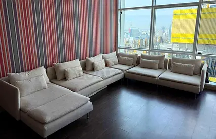 As good as new ikea soderhim ushape sofa beige comfortable
