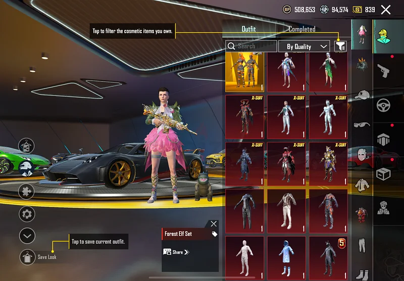 PUBG ACCOUNT - 280 RARE MYTHICS - 8 XSUITS - 15 SPORTS CARS - 90 WEAPON LAB63174802487043111