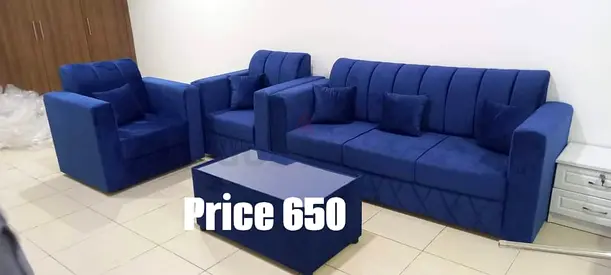 5 seats blue brand new sofa set for sale