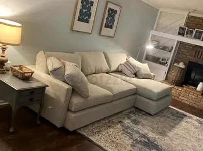 Cratebarrel Lounge deep L shape sofa beige