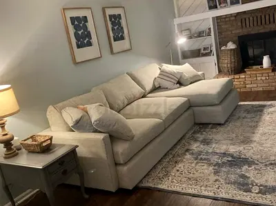 Cratebarrel Lounge deep L shape sofa feather filled