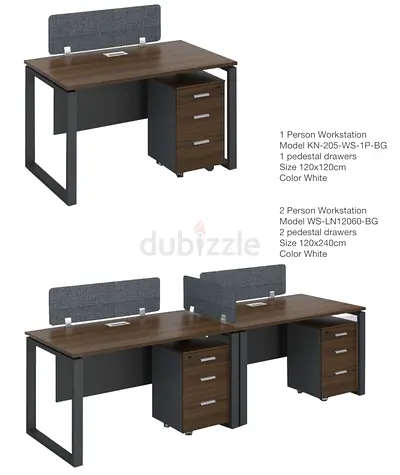 Workstation with metal frame for staff