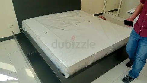 IKEA Malam king size 180×200cm bed frame with IKEA mattress and 2 big storage drawers underneath
