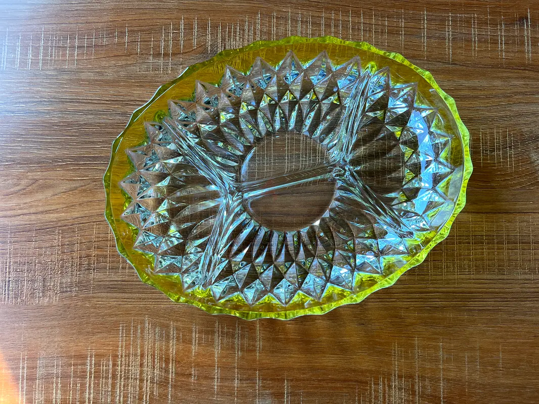 Midcentury oval glass plate