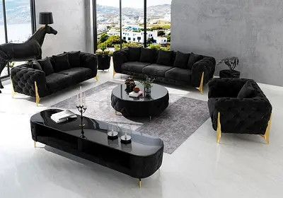Black . brand new sofa set for sale 3+2+1