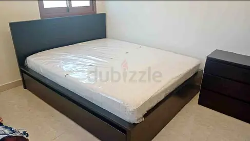 IKEA malam queen size 160/200 bed with IKEA mattress and 2 storage drawers underneath