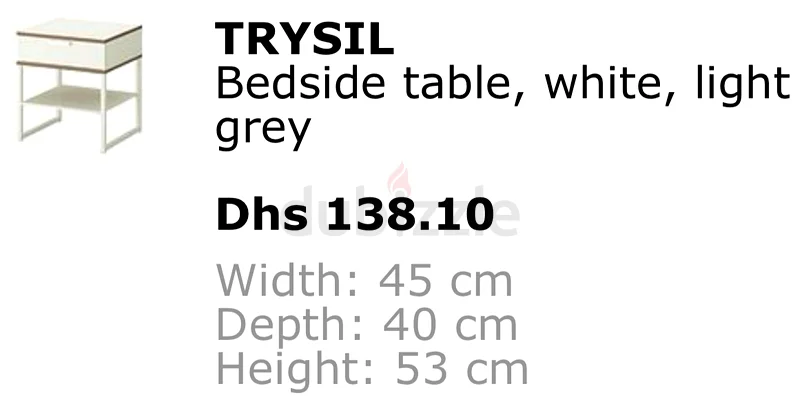 Bedside Table White / Light Grey63179386602499111