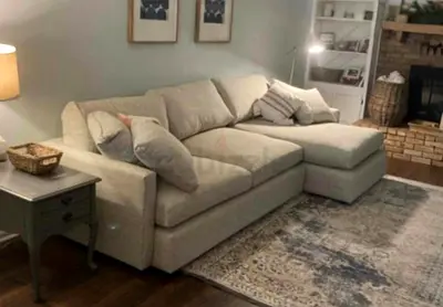 Crate and barrel lounge deep lshape sofa