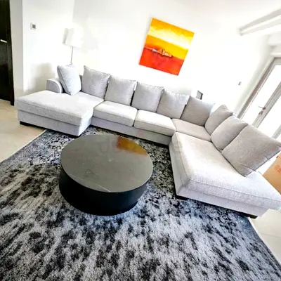 The one Kingstone U shape sofa light grey