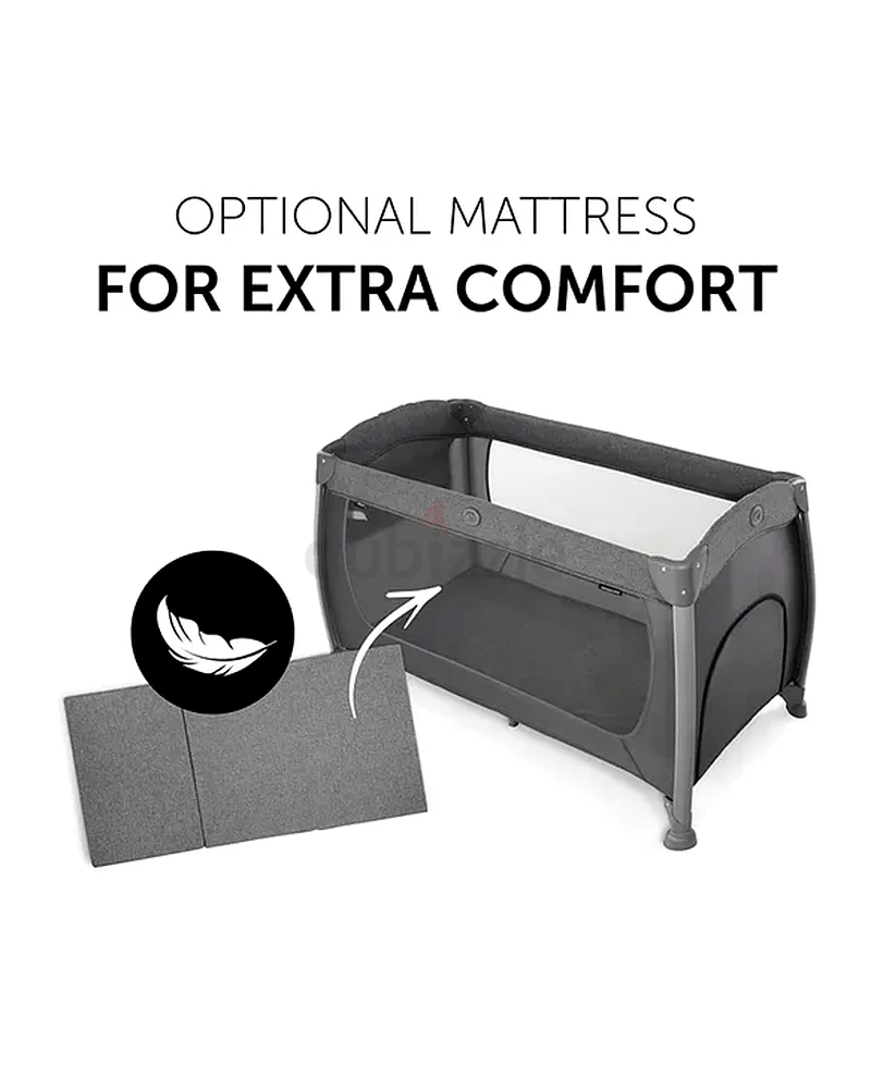 Hauck Play N Relax Center Travel Cot, Melange Charcoal - Fast Folding63205890899969111