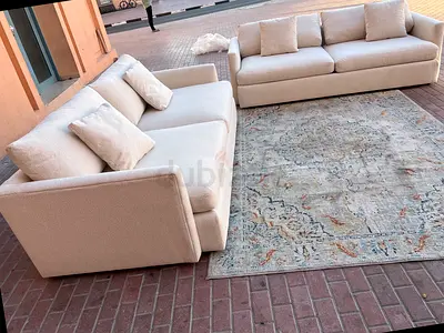 Cratebarrel Lounge deep Three plus three seater sofa