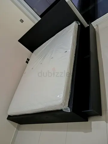 IKEA Malam double bed 140×200cm bed with 2 big storage drawers underneath and with IKEA mattress