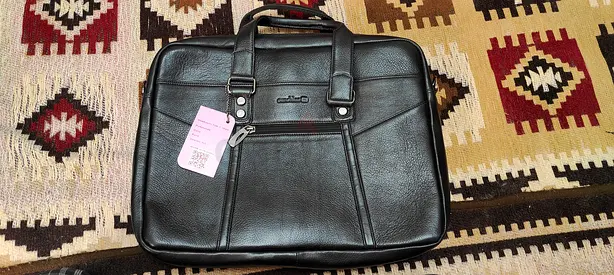 Leather Laptop Bag Black