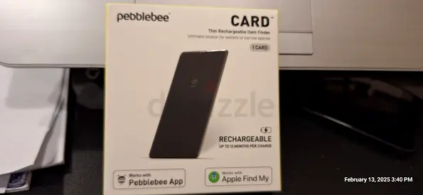 New Pebbelbee Rechargeable Universal Wallet Finder Card