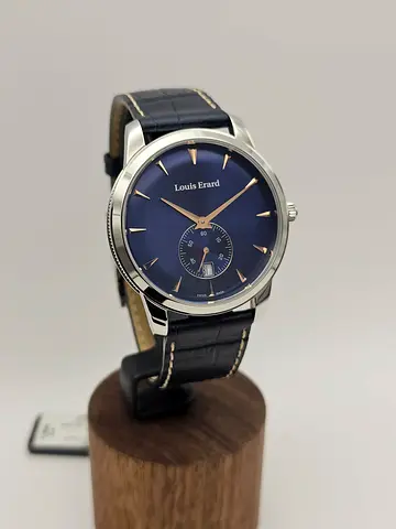 Louis Erard Héritage Quartz Watch, Blue, Date, Small Seconds