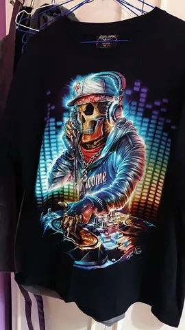 Men skull DJ  gothic t-shirt XL size brand new