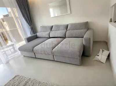 Ikea eskilstuna L shape sofa bed Light grey
