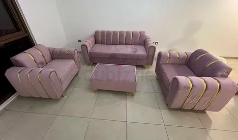 Pink 5 seater sofa set brand new for sale