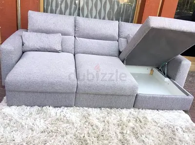 Selling ikea eskilstuna L shape sofa bed light grey