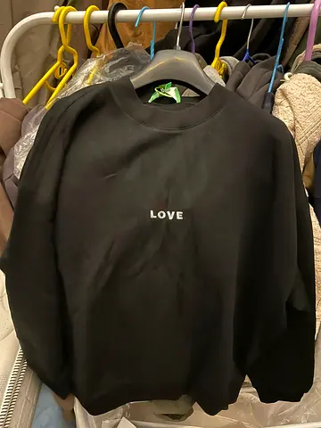 Stylish Black “LOVE” DIY Sweatshirt - Perfect for Casual Outings!