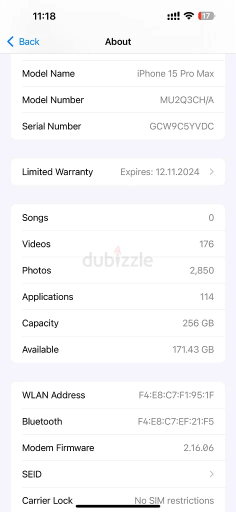 آيفون 15 برو ماكس 256 جيجابايت63213429705217113