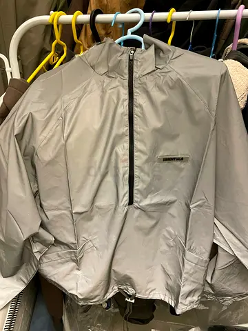 Stylish Essentials Light Grey Windbreaker Jacket - Perfect for Outdoor Adventures!