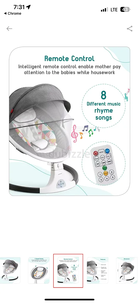 Baby electric swing rarely used was 229 to on farcry selling for 10063204252727299113