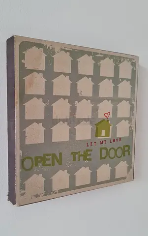 Wall Board Frame Picture - Open The Door (30.5 x 30.5 cm.)