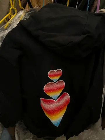 Stylish Black Hoodie with Heart Design
