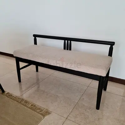 Wood  Steel MONDRICH SOLID WOOD BLACK  BOUCLE BENCH