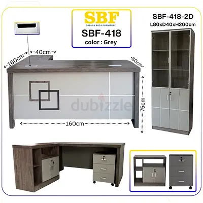 Office table chair bookshelf
