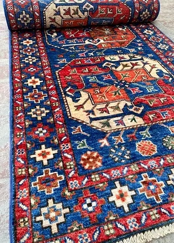 81 x 287 cm | new Handknotted Turkmen Ersari Afghan Runner Carpet