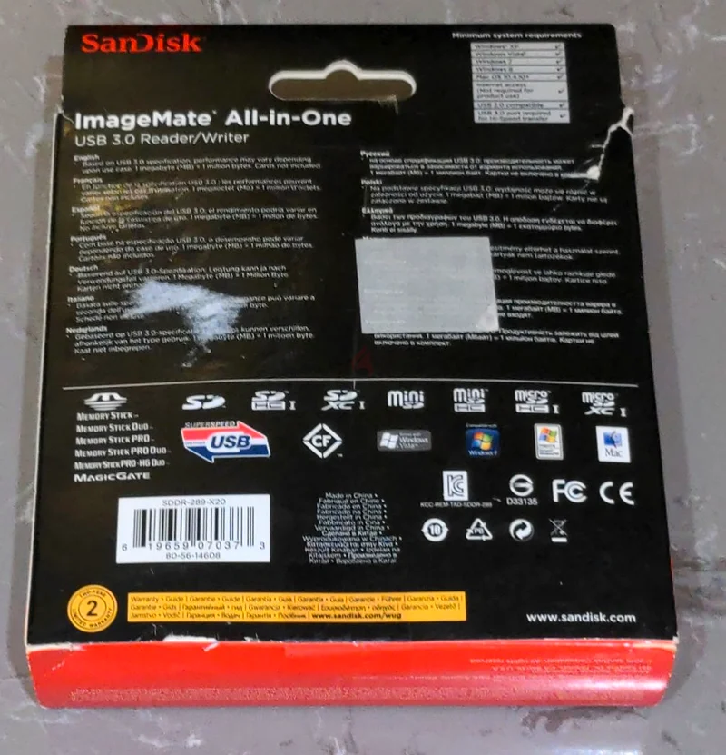 قارئ وكاتب بطاقات ذاكرة SanDisk ImageMate USB 3.063266945848323111