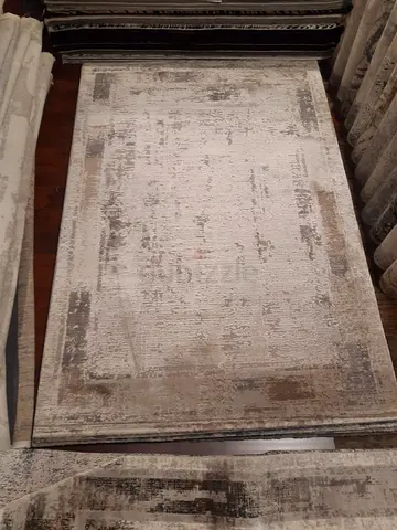 Turkish machine made rugs grey and beige color
