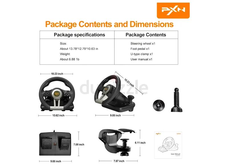 عجلة سباق PXN V3II لأجهزة الحاسوب بنظام ويندوز، وبلاي ستيشن 3، وبلاي ستيشن 4، وإكس بوكس وان، وإكس بوكس سيريس S/X، ونينتندو سويتش (أسود)63229306454402112