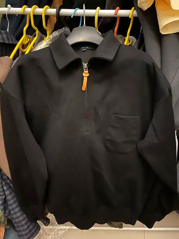 Stylish Black Half-Zip Jacket for Sale!Size-s