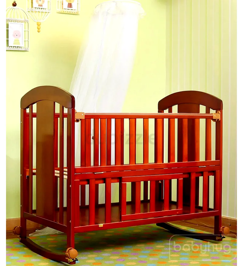 Baby wooden cotwith rocker with free mattress63205891549825112