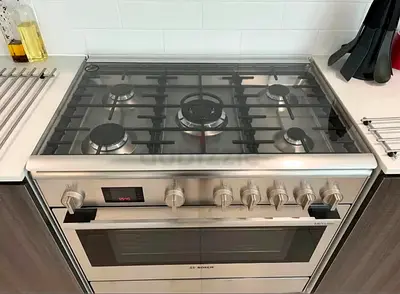 Bosch 90X60 cm Top Gas And Electric Oven Free Standing Cooker, HSB738357M FREE DELIVERY +WARRANTY