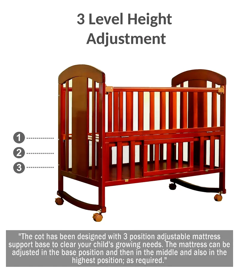 Baby wooden cotwith rocker with free mattress63205891549825111